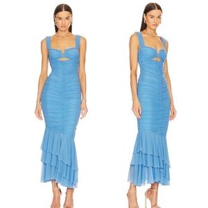 Michael Costello x Revolve Hilary Gown in pale blue size XS
